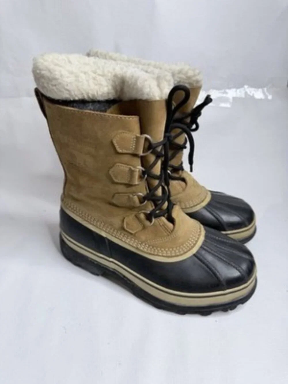 Women's 8.5 M Sorel Caribou  Waterproof Boots Leather Winter Excellent